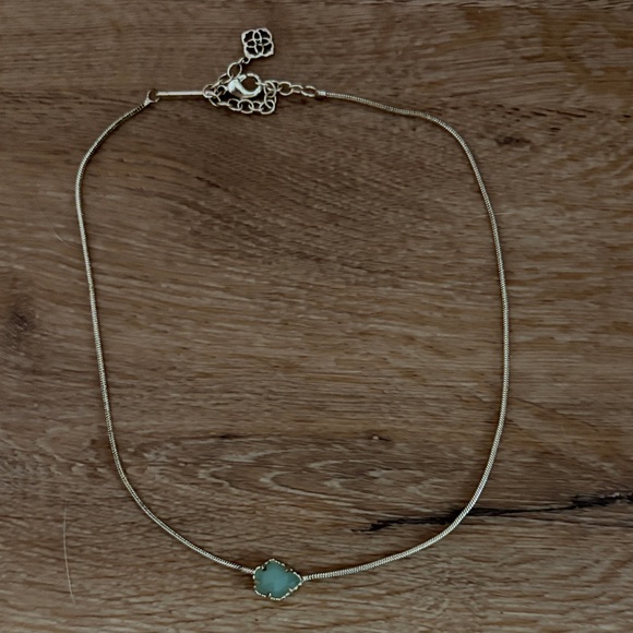 Kendra Scott Jewelry - Kendra Scott Gold Necklace with Mint Green Pendant